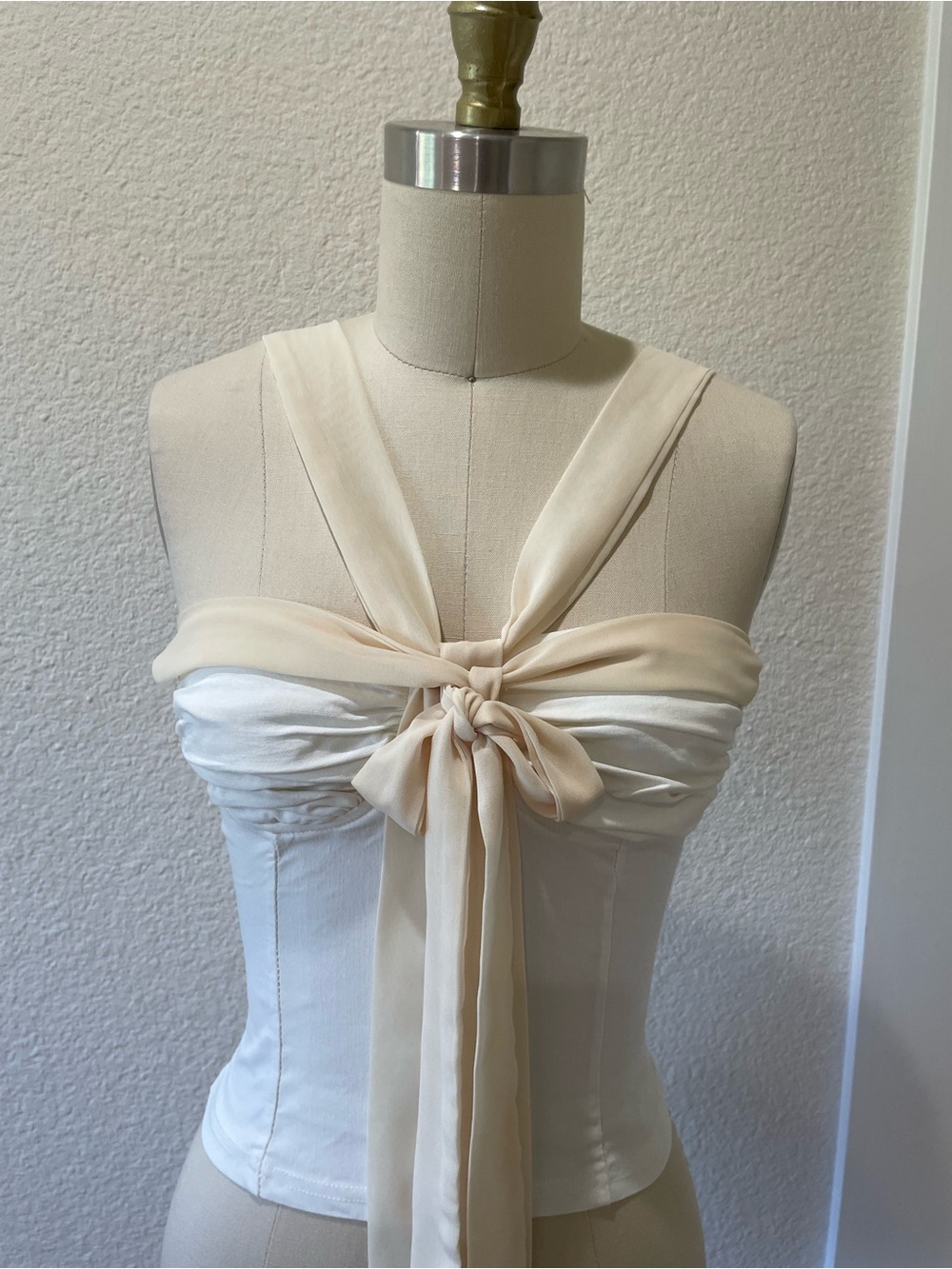 Asymmetric One-Shoulder White Bustier Dress Top
